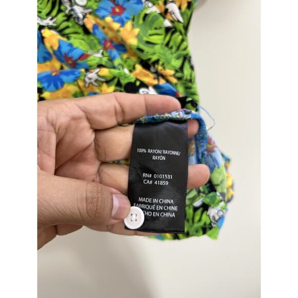 Y2K Disney Mickey Mouse Tropical Camp Shirt XL Hawaiian Vacation Resort Beach 90 - Picture 7 of 13